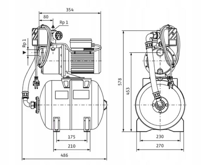 WILO Hydrofor domowy samozasysający HWJ-203-EM/2-2 (1~230 V)