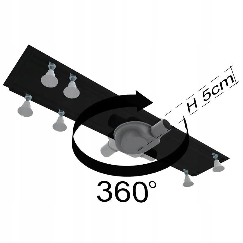 SCHEDPOL Odpływ liniowy Base-Low Black Standard 70x8x7 z maskownicą Black