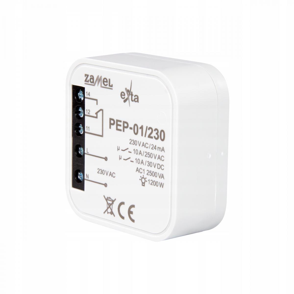 ZAMEL Przekaźnik elektromagnetyczny dopuszczalny 230VAC, 10A PEP-01/230
