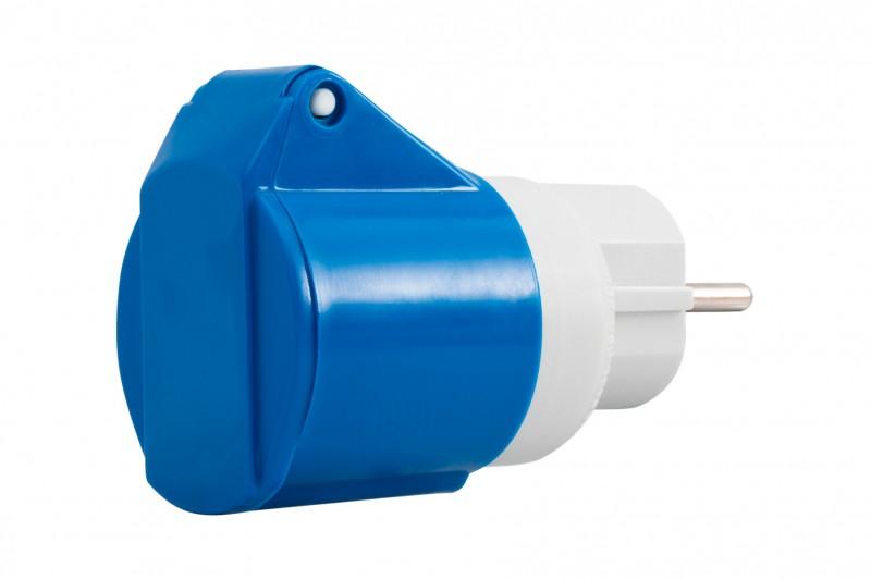Adapter kempingowy wtyk 230V Uni-schuko, gniazdo przemysłowe 16A/3P, OPAL K
