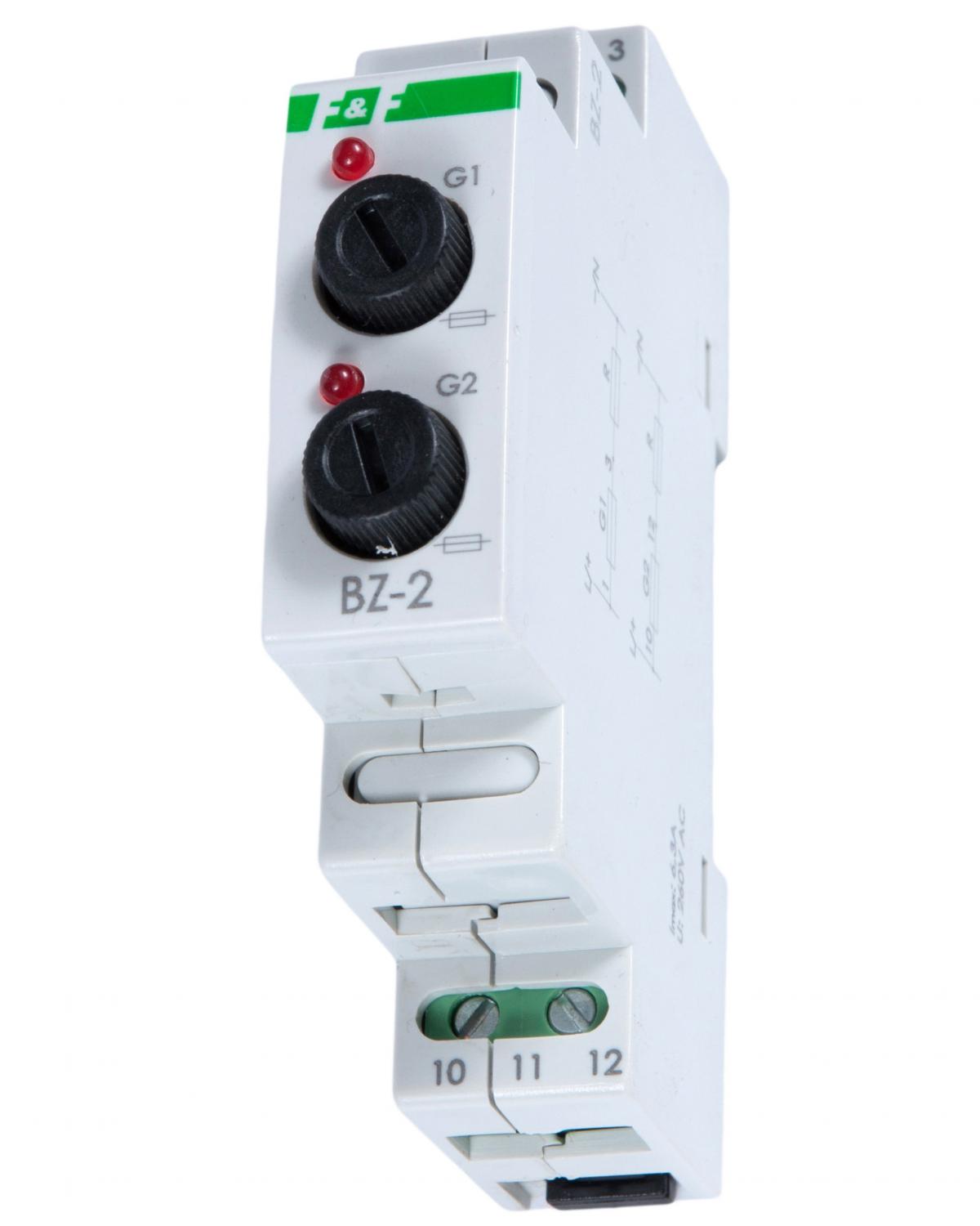 F&F Moduł bezpiecznikowy BZ-2 dwugniazdowy, I=6.3A, 1 moduł