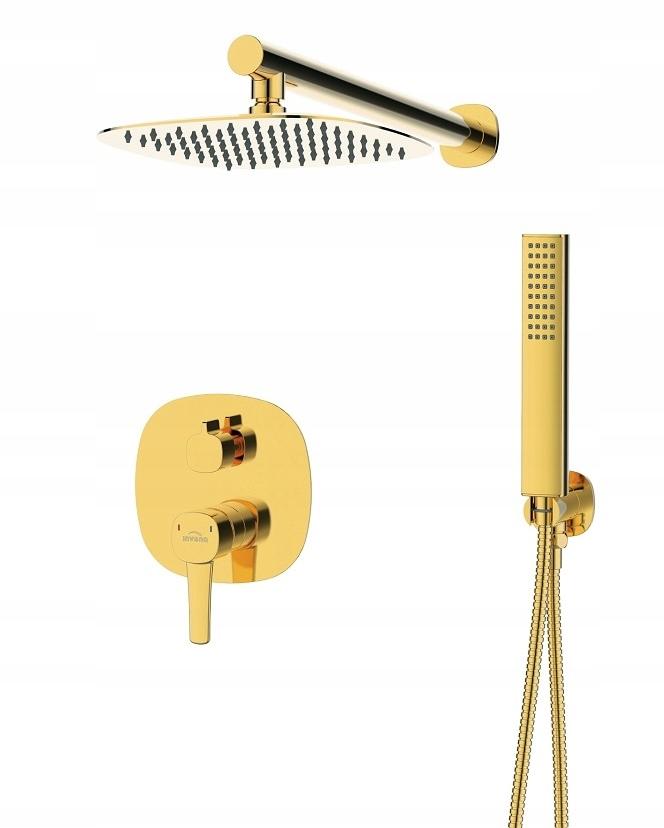 INVENA ZESTAW PODTYNKOWY Z BATERIĄ PODTYNKOWĄ 2F GLAMOUR ZŁOTY INVENA TREND