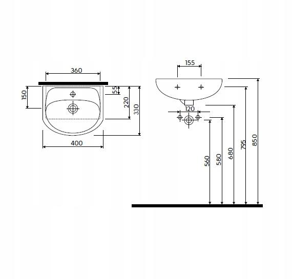 Zestaw meblowy KOŁO SOLO z umywalką 40cm 48h