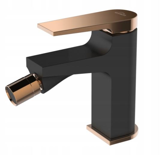 INVENA DESZCZOWNIA Z BATERIĄ NATRYSKOWĄ MIDNIGHT BLACK/GOLD ROSE