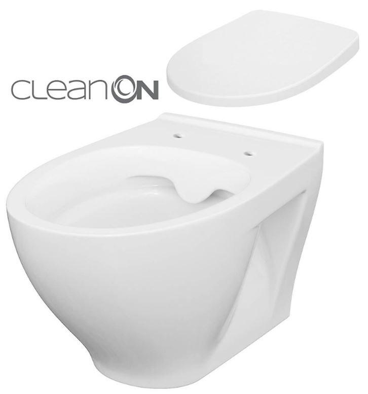 Zestaw A29 Miska zawieszana bezkołnierzowa Moduo CleanOn, deska Moduo Slim