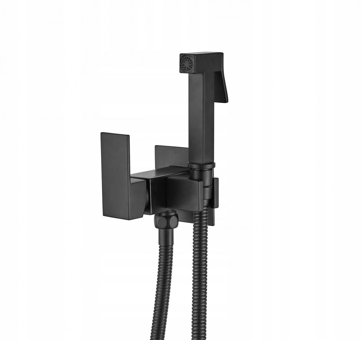 INVENA BATERIA BIDETOWA PODTYNKOWA KWADRATOWA, CZARNY