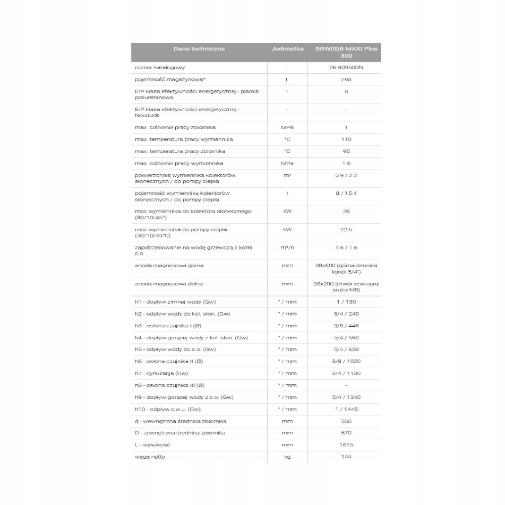 GALMET Wymiennik do pomp ciepła SGW(S)B Maxi Plus 300l 26-309500N 48h