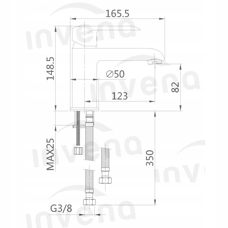 Bateria umywalkowa INVENA SIROS CZARNA 48h