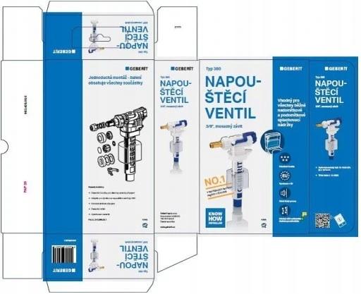 GEBERIT Zawór napełniający Typ 383 do spłuczek natynkowych