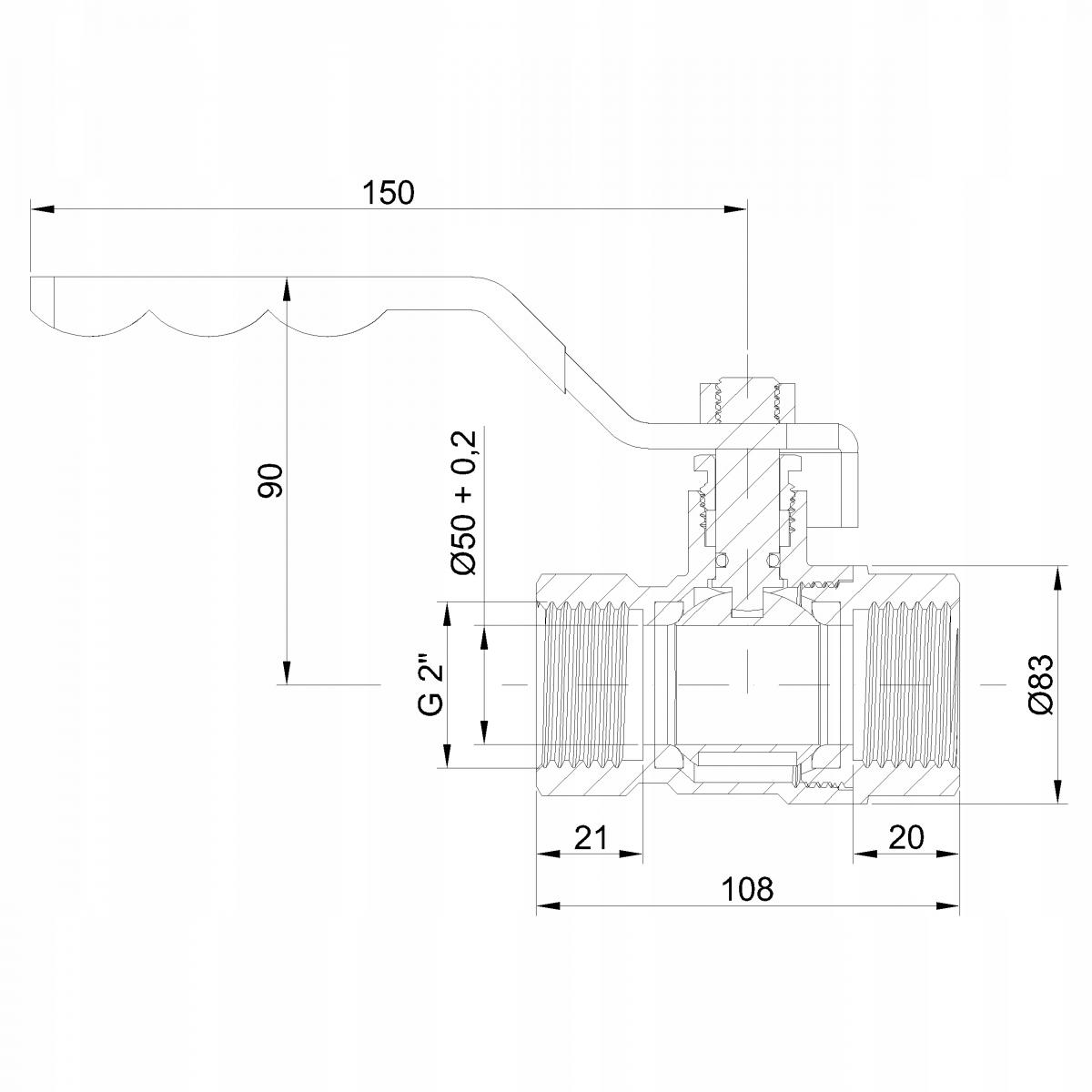 INVENA ZAWÓR KULOWY WODNY WW TYP CIĘŻKI GLADIATOR PROV 2