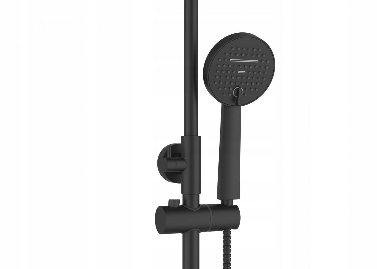 INVENA DESZCZOWNIA Z BATERIĄ NATRYSKOWĄ KALITEA INVENA TREND CZARNA