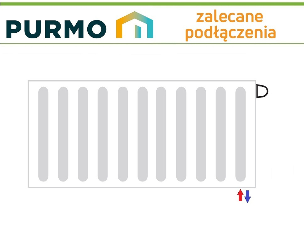 PURMO PLAN PŁASKI FCV21 600x1100 V 21 DOLNY Prawy