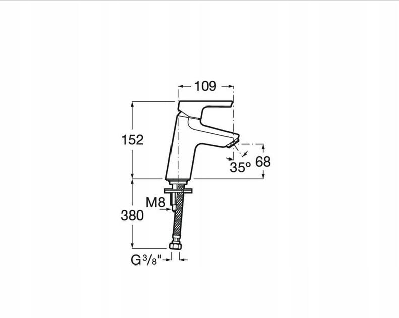 Bateria umywalkowa stojąca ROCA ONA 1-uchwytowa 1-otworowa chrom