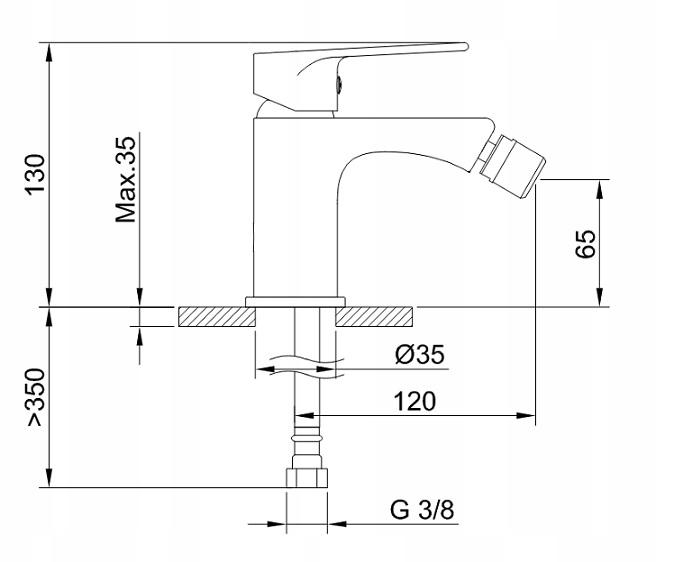 Bateria bidetowa Vitalle STILLO KIOS czarny