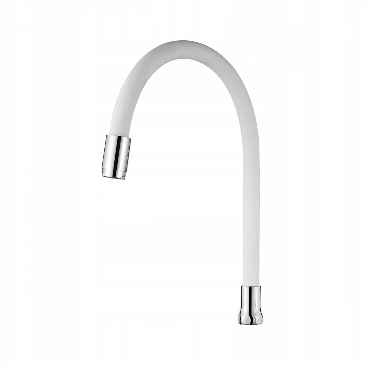 INVENA JEDNOFUNKCYJNA ELASTYCZNA WYLEWKA DO BATERII ZLEWOZ, BIAŁA