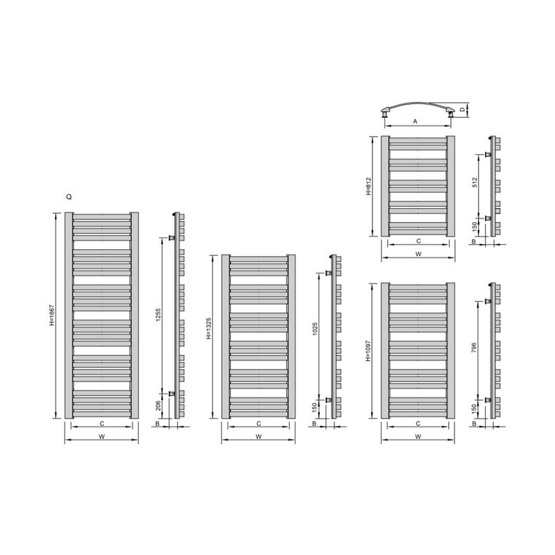 Grzejnik ENIX QUATRO-Q 1097x595 łazienkowy WYSYŁKA 48h