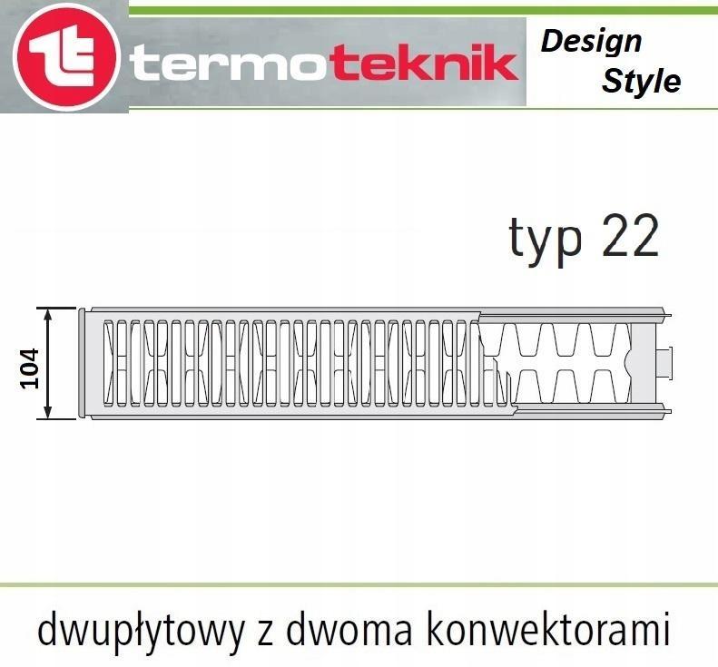 Grzejnik TERMOTEKNIK V 22 600x1200 DESIGN STYLE dolny prawy 48h