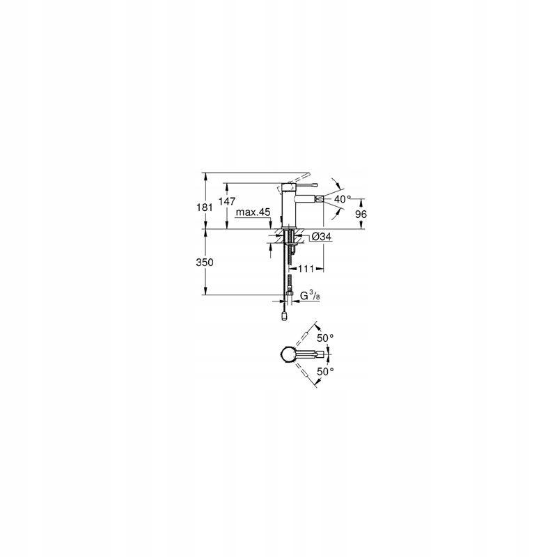 Bateria bidetowa stojąca GROHE Essence 1-uchw 1-otw mosiężna phantom black