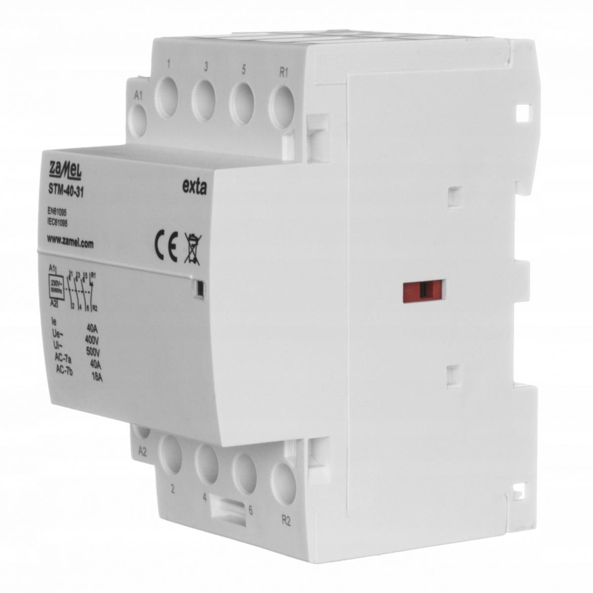 ZAMEL Stycznik modułowy instalacyjny 40A, 3xNO + 1NC, 230V AC STM-40-31