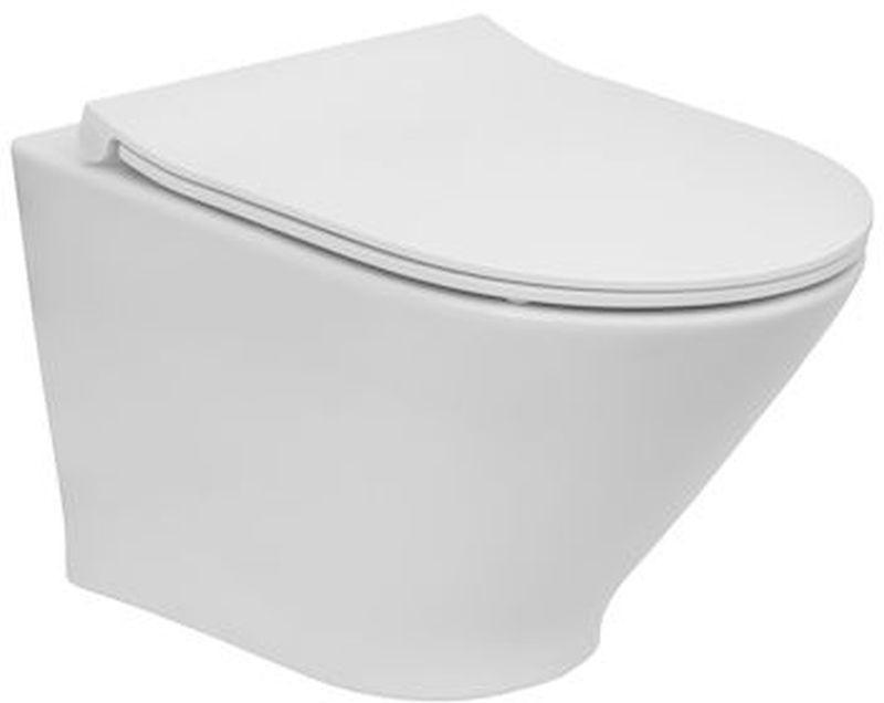 Miska WC GAP ROUND COMPACTO podwieszana Rimless + deska wolnoopadająca slim