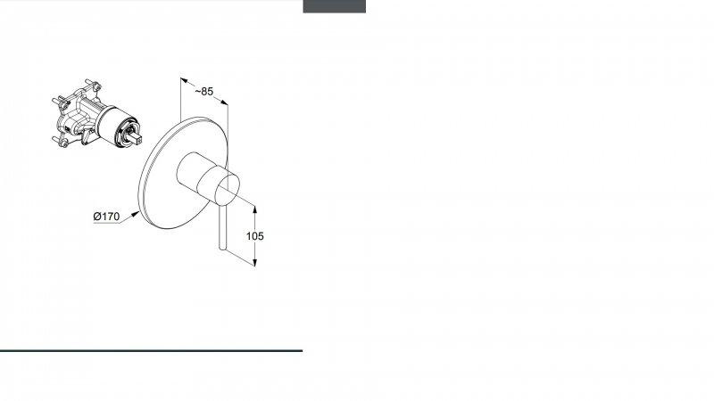 Bateria natryskowa podtynkowa KLUDI BOZZ do FLEXX.BOXX 88 011 chrom