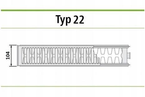 Grzejnik stalowy INVENA CV22 500x1100 v 22 Dolny48h