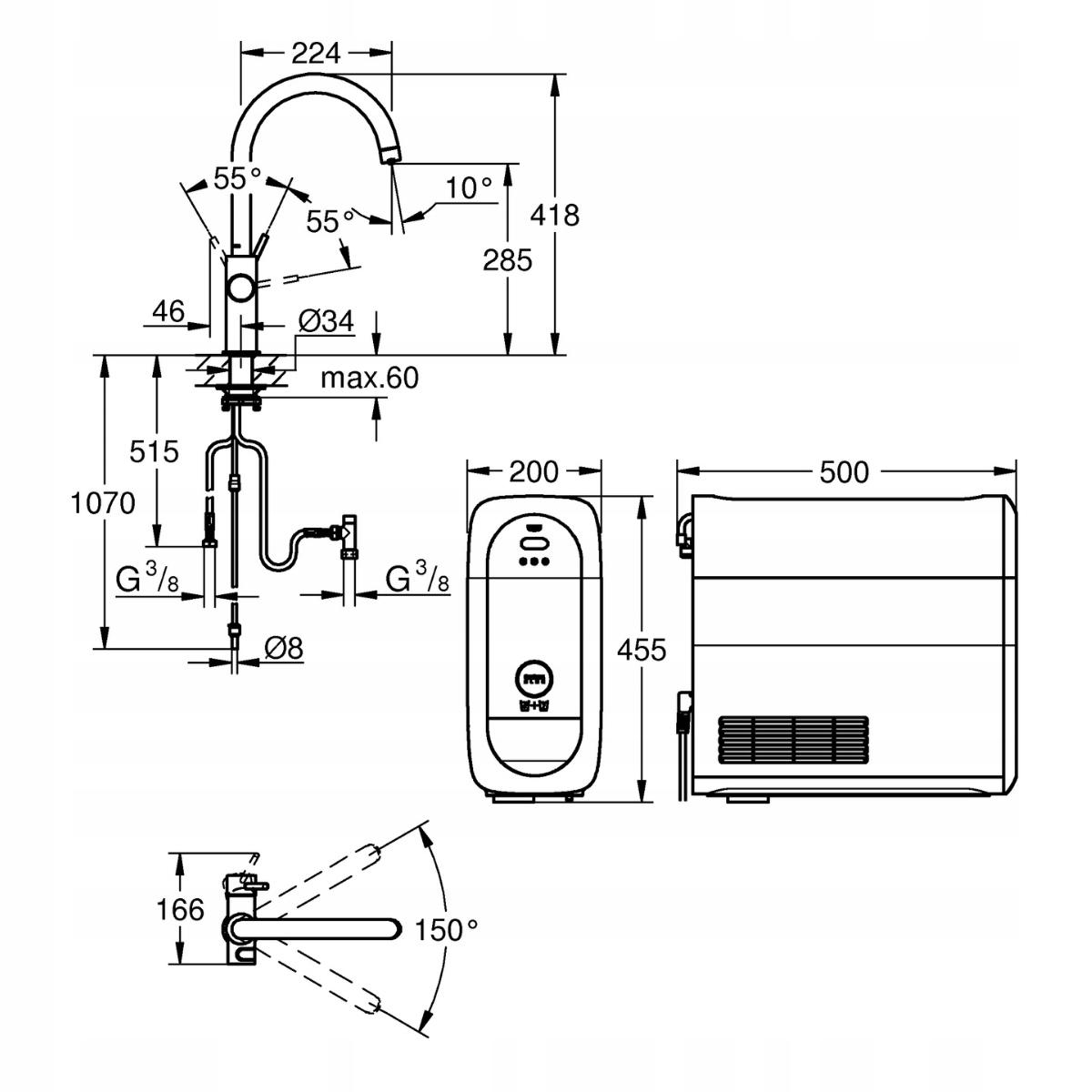 GROHE Zestaw startowy GROHE Blue Home aksamitna czerń