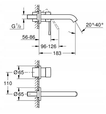 GROHE Bateria umywalkowa roz M cool sunrise 48h