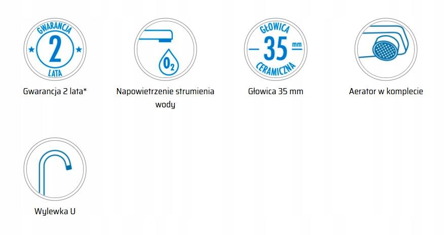 Bateria kuchenna niskociśnieniowa trójdrożna - do podgrzewacza, chrom
