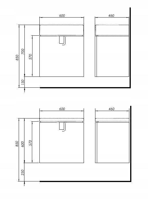 Szafka wisząca KOŁO TWINS biała 60cm 89486 48h