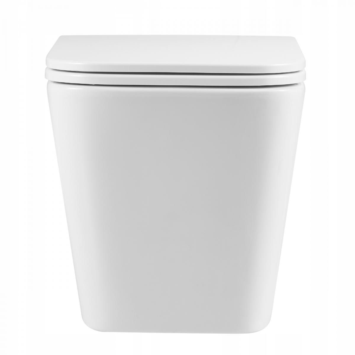 INVENA MISKA WC PODWIESZANA QFS, FLORINA KWADRATOWA, Z DESKĄ WOLNOOPADAJĄCĄ