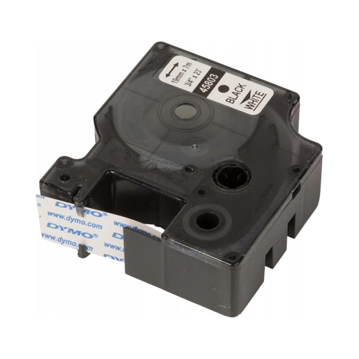 Taśma D1 19mmx7m, czarno-biała