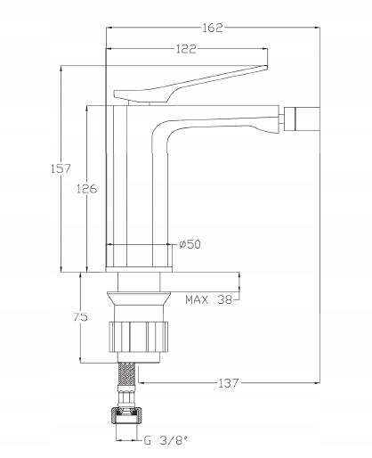 Bateria bidetowa INVENA NERI CZARNA 48h