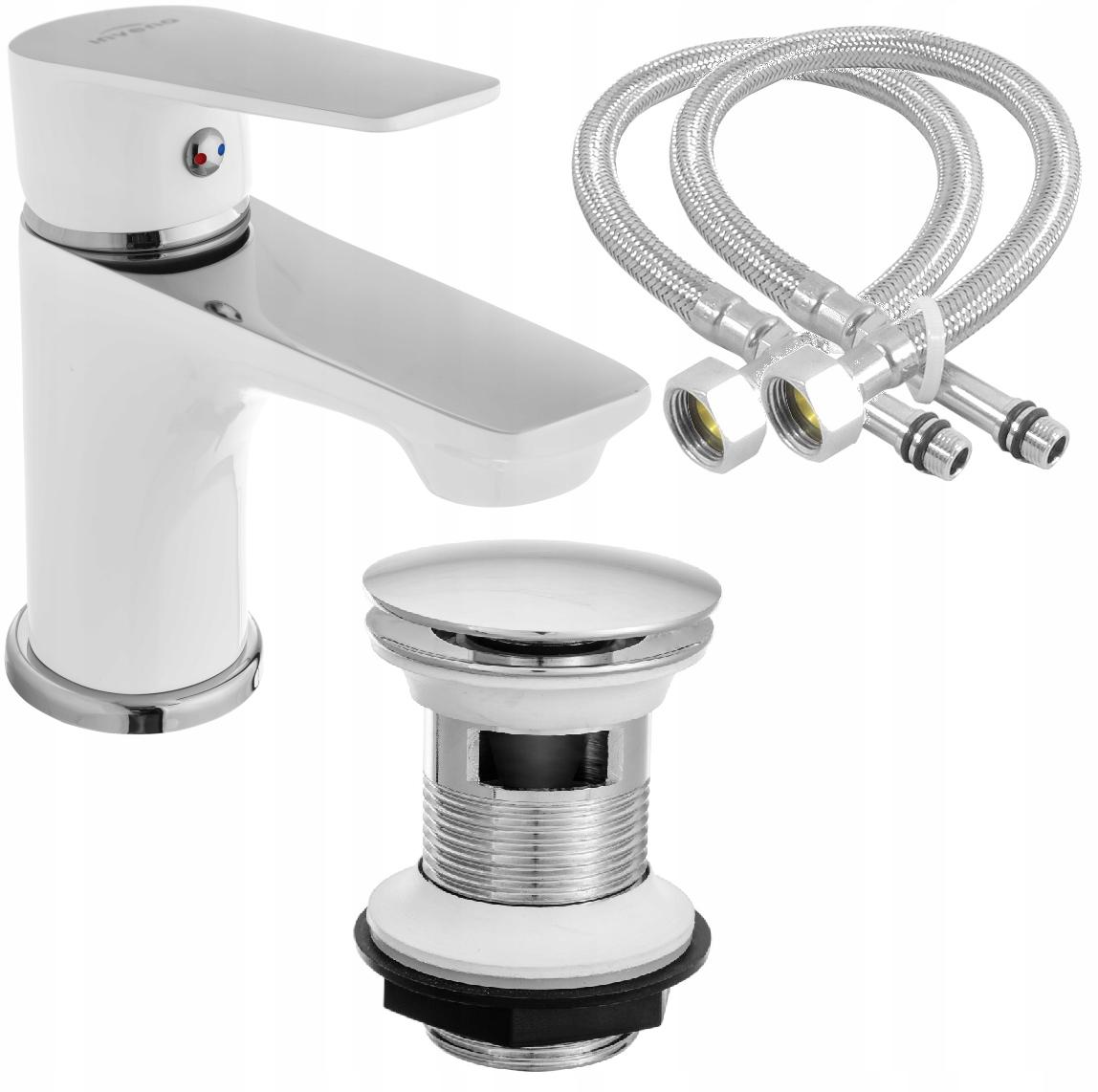 Bateria umywalkowa INVENA DOKOS BIAŁY CHROM 48h