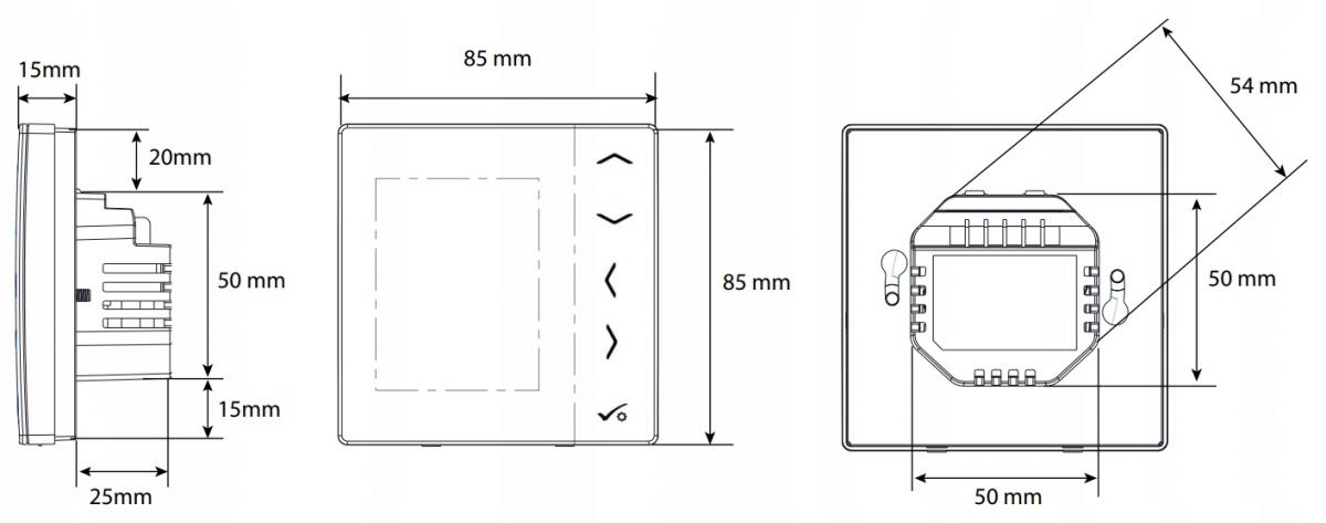 Regulator temperatury przewodowy, podtynkowy,cyfrowy tygodniowy AFRISO VS