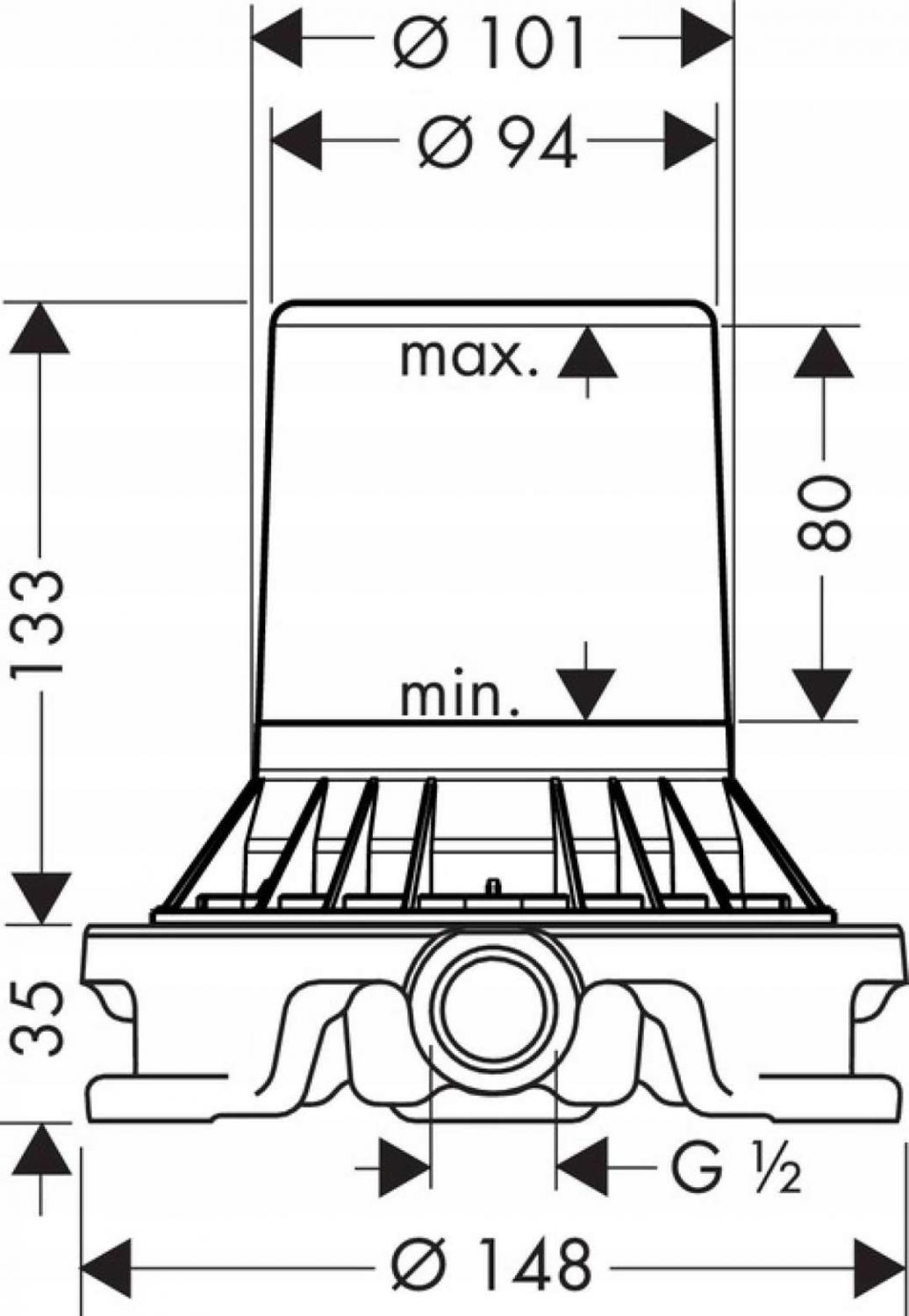 Zestaw podstawowy montaż w podłodze HANSGROHE Axor Starck baterii wannowej