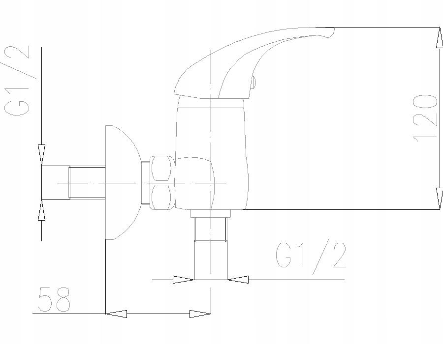 Bateria natryskowa ścienna ARMATURA KRAKÓW BERYL 2-otw mosiężna chrom