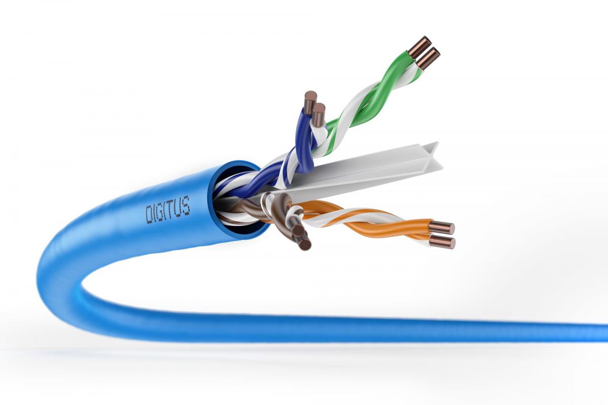 Kabel instalacyjny DIGITUS kat.6A, U/UTP, B2ca, AW G 23/1, LSOH, 500m, nieb