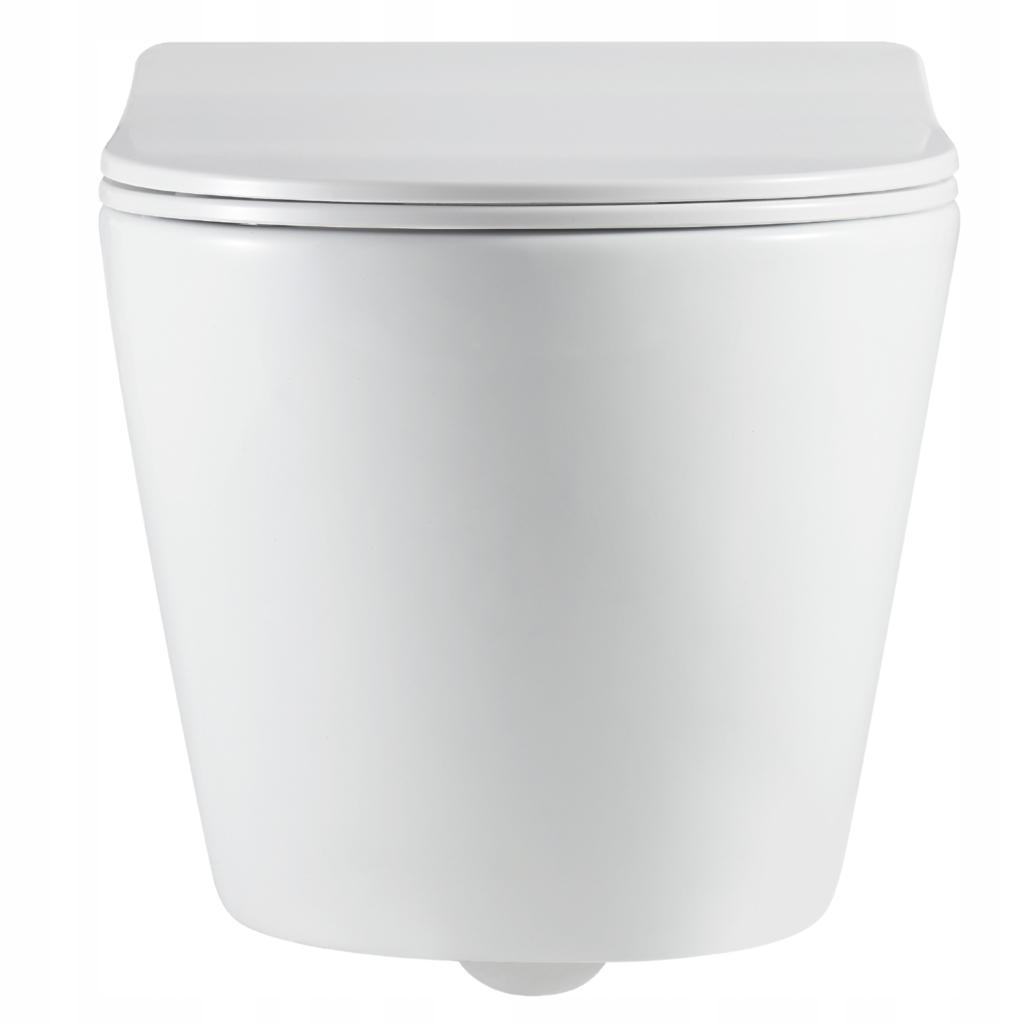 INVENA MISKA WC PODWIESZANA, QFS, LIMNOS OKRĄGŁA, Z DESKĄ WOLNOOPADAJĄCĄ