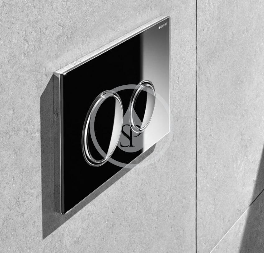 Przycisk uruchamiający GEBERIT Sigma50 okrągły przedni szklany czarny