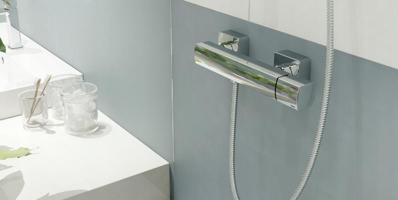 Bateria natryskowa ścienna ARMATURA KRAKÓW NEON 1-uchw 2-otw mosiężna chrom