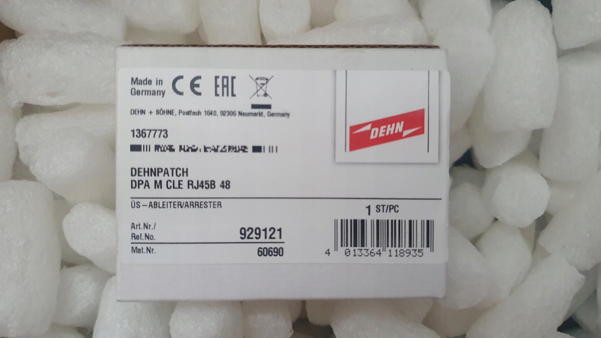 DEHN Ogranicznik przepięć DEHNpatch M CLE RJ45B 48, Typ 2/P1
