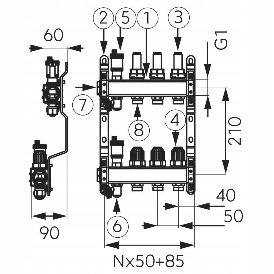 Rozdzielacz 5-ob FERRO RED INOX Premium 3/4GW