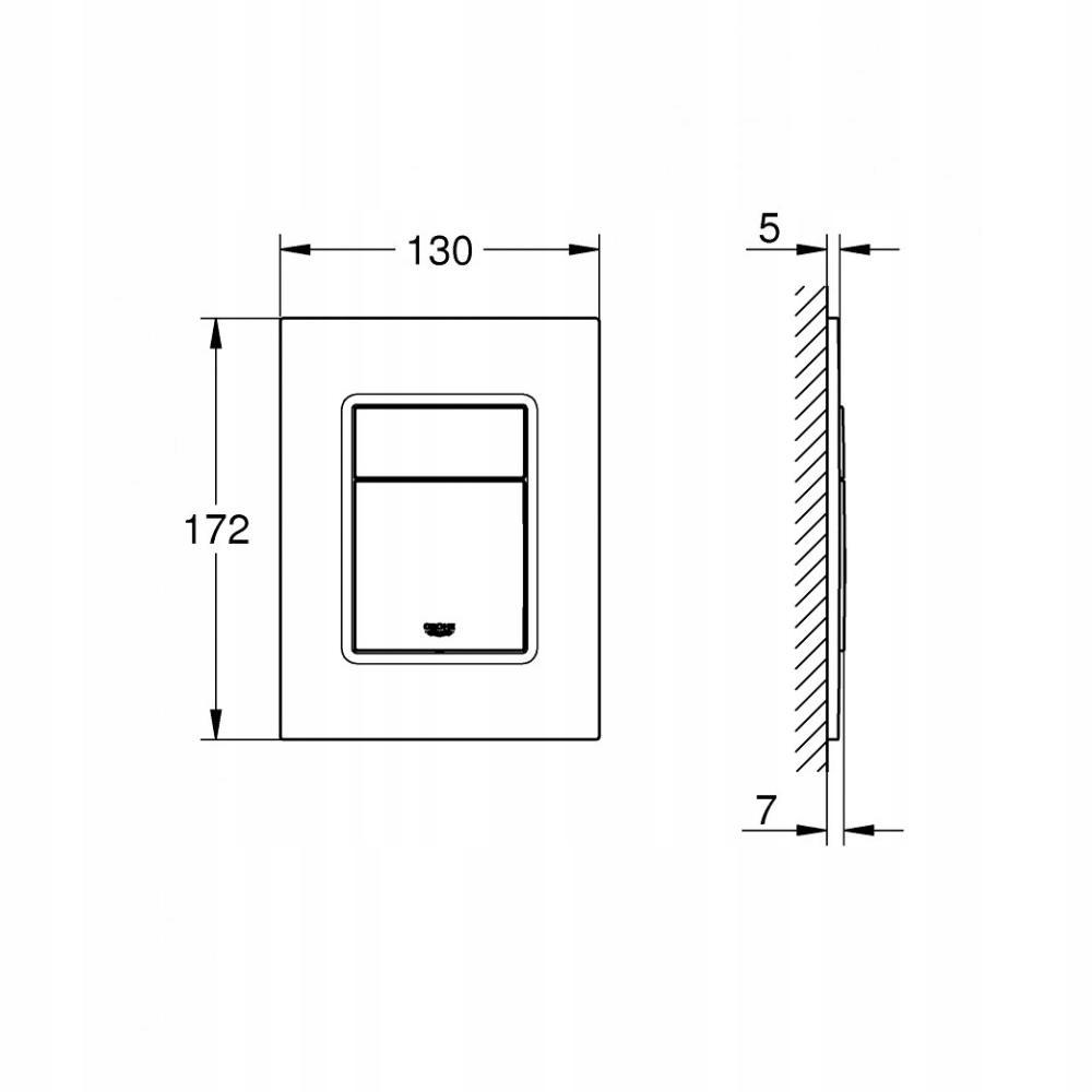 Przycisk uruchamiający GROHE Skate Cosmopolitan S do WC chrom 130x172 mm
