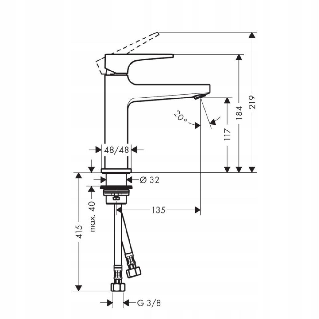 HANSGROHE Bateria umywalkowa Hansgrohe Metropol jednouchwytowa 110