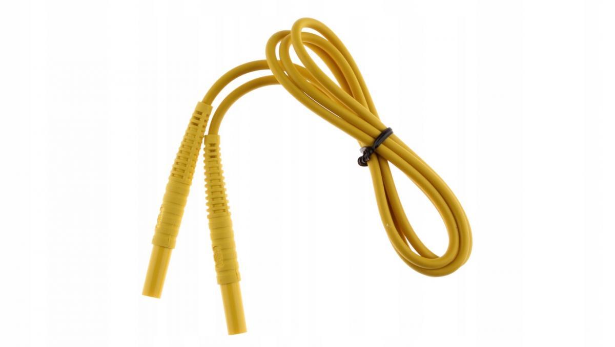 Przewód 1,2m żółty zakończony wtykami bananowymi