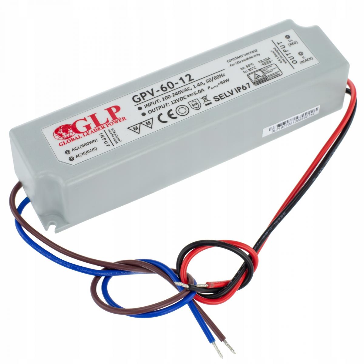 MPL POWER GLP zasilacz LED 12V 5A 60W