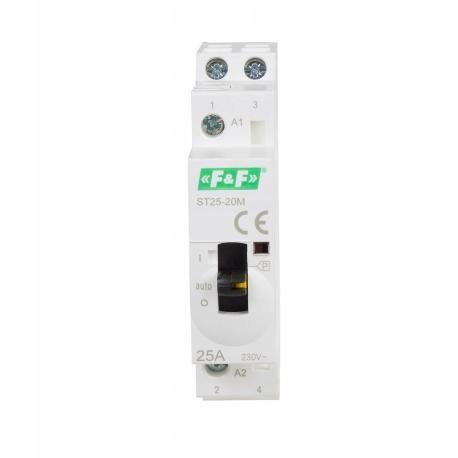 F&F Stycznik modułowy ST25-20-M styki 2NO I=25A 230-240V AC