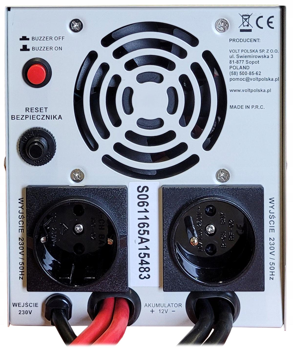 Zasilacz awaryjny SINUS PRO 1100 E PLUS 12/230V (700/1100W) [AGM, GEL, LiFe