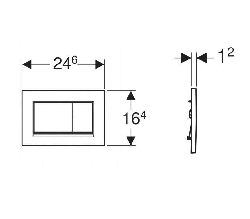 Przycisk uruchamiający GEBERIT Sigma20 (ex Sigma30) prostokątny przedni pły